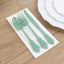 72 Pcs Plastic Silverware Set in Baroque Style Dusty Sage Green - Heavy Duty Disposable Knife, Fork, and Spoon Set