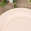 25-Pack Paper 10" Round Dinner Plates in Blush Sunray Design with Gold Rim - Disposable Heavy Duty 350GSM Party Plates