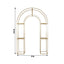 7.5ft Gold 3D Metal Wedding Arch Backdrop Stand with Round Top, Heavy-Duty Floral Balloon Frame for Elegant Parties