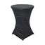 Heavy Duty Spandex 30" Fitted Round Cocktail Table Cover Black Ruched Pleated - Durable Stretch Design