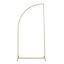 7ft Gold Metal Half Moon Floral Frame Wedding Arbor Stand, Chiara Backdrop Display Arch