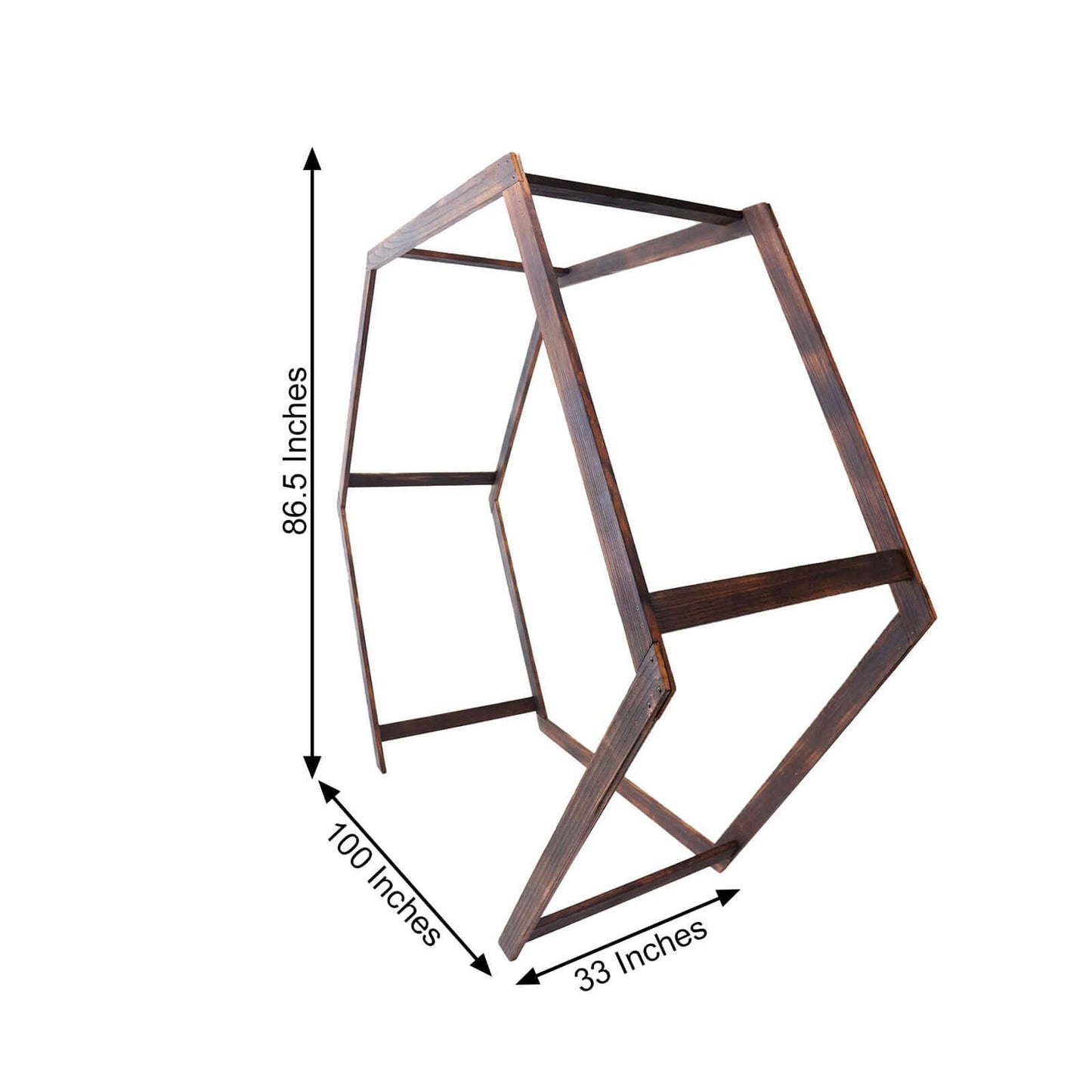 7ftx8.5ft Heavy Duty Wooden Dual Hexagon Wedding Arbor Backdrop Stand