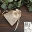 12 Pack 5"x7" Beige Satin Drawstring Wedding Party Favor Gift Bags