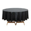 5-Pack Plastic Table Covers Black Round - Durable PVC Disposable Tablecloths for Events 84"