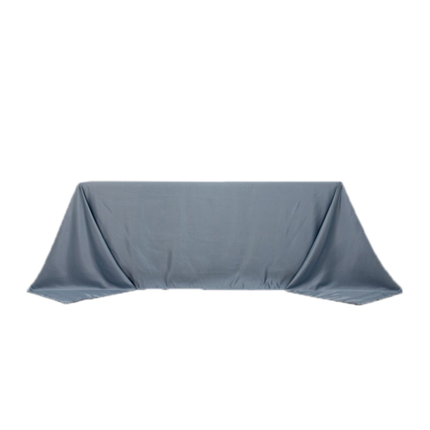 Lamour Satin 90"x132" Rectangle Tablecloth Dusty Blue - Soft & Silk-Like Seamless Table Cover