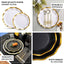 25-Pack Paper Round Dinner Plates 10" Matte Black with Gold Wavy Rim - Disposable 350GSM Party Plates