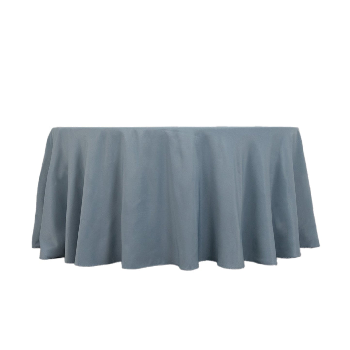 Premium Polyester 120" Round Tablecloth Dusty Blue - Seamless 220GSM Wrinkle-Resistant Table Cover