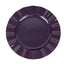 10-Pack Plastic 9" Round Dinner Plates in Purple Ruffled Rim with Gold Edging - Sturdy Disposable Dinnerware