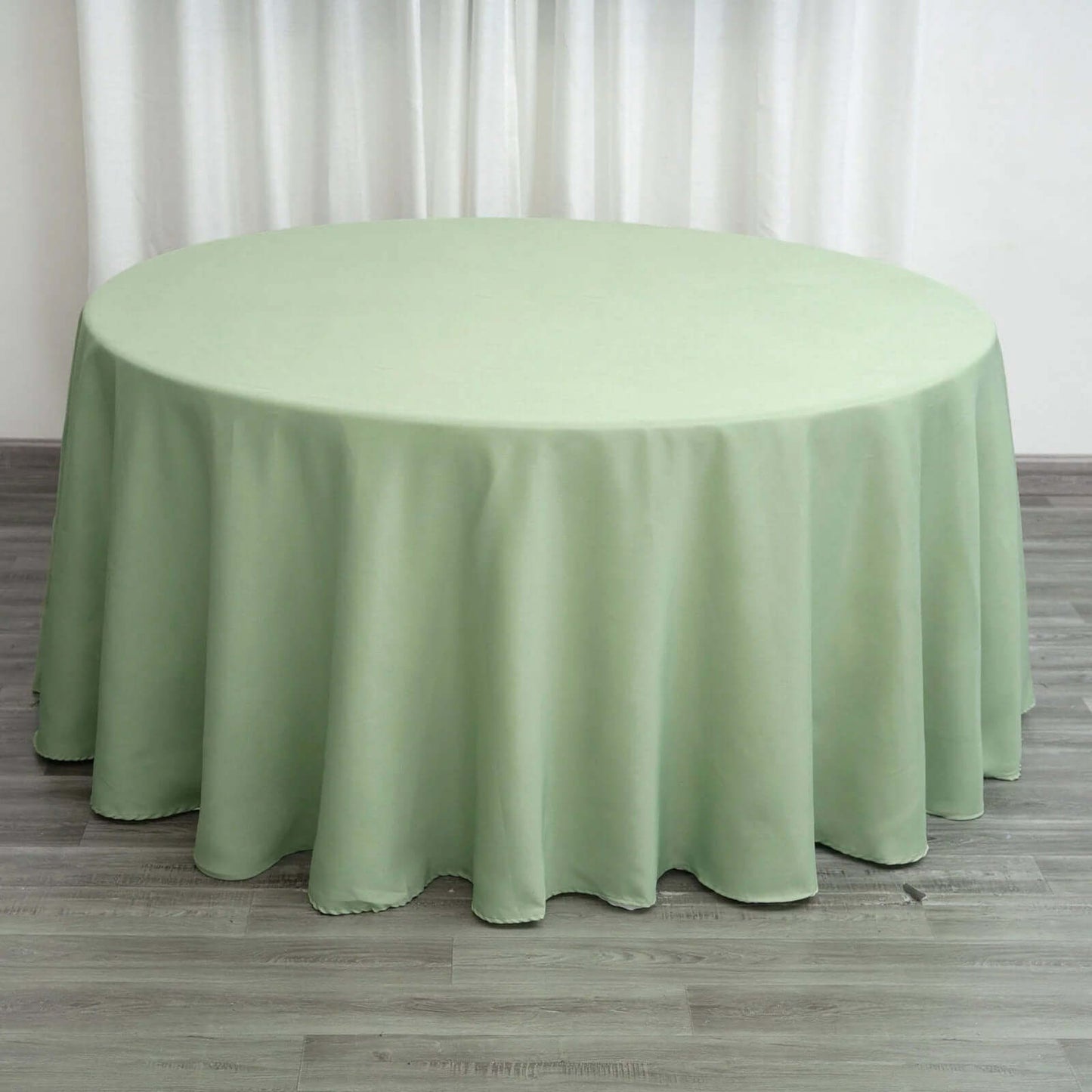 Polyester 132" Round Tablecloth Sage Green - Seamless Chic Table Cover
