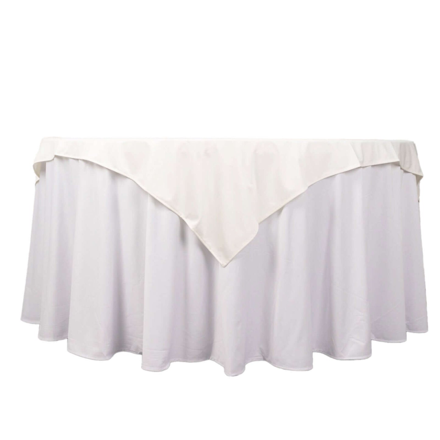 Scuba 54"x54" Table Overlay Square Tablecloth Ivory - Wrinkle Free & Stain Resistant Table Cover