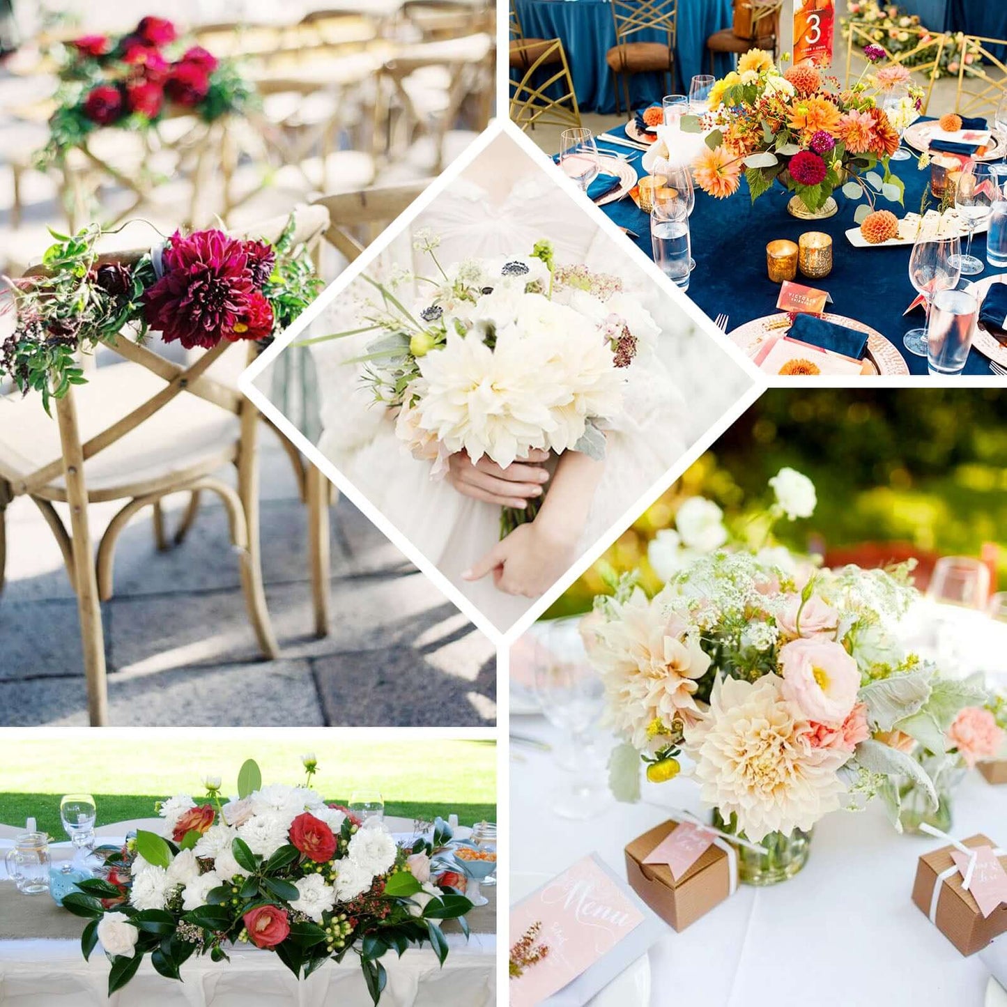 2 Bouquets 20" Burgundy Artificial Silk Dahlia Flower Spray Bushes