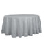 Taffeta 120" Round Tablecloth Silver - Seamless Accordion Crinkle Table Cover