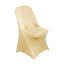 10 Pack Stretch Spandex Chair Covers Champagne for Folding Chairs - Durable 160GSM Fitted Slipcovers