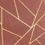 Polyester 9ft Table Runner Terracotta (Rust) with Gold Foil Modern Geometric Accent