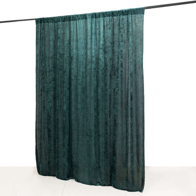 Hunter Emerald Green Crushed Velvet Backdrop Curtain â€“ 8ft x 8ft Event Drape with Rod Pocket, Privacy Panel for Photo Booths & Events - Linen Luxes