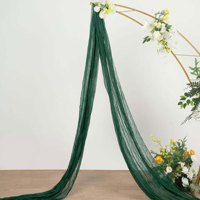 20ft Hunter Emerald Green Gauze Cheesecloth Fabric Wedding Arch Drapery, Window Scarf Valance, Boho Decor Arbor Curtain Panel