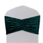 5 Pack Crushed Velvet Chair Bands Hunter Emerald Green Wide Ruffle Style - Textured Chair Sashes for Stunning Event Decor - 8"x15"