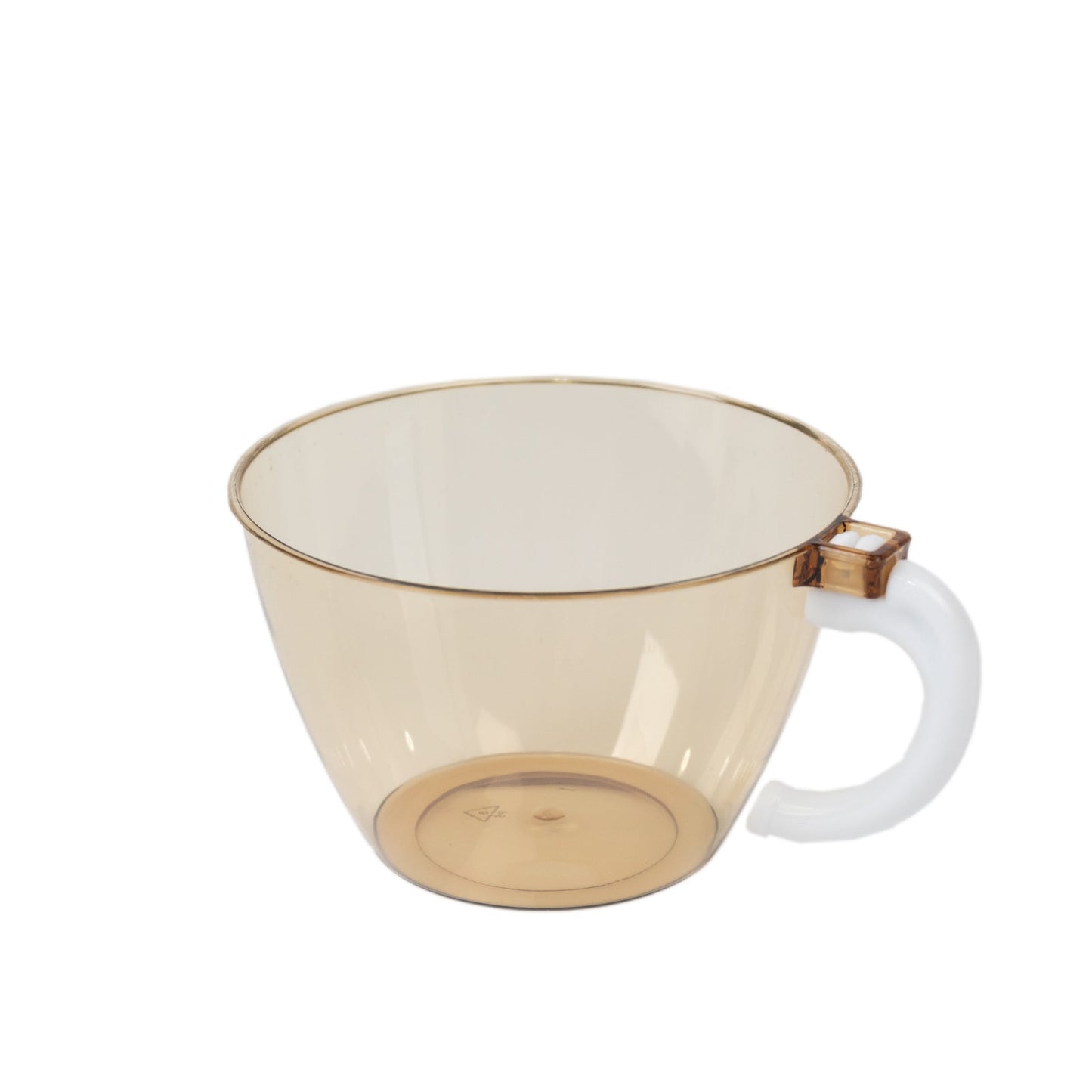 25-Pack Disposable Plastic Coffee Cups with Handles - 6oz Amber Gold Hard Tea Mugs for Hot Beverages