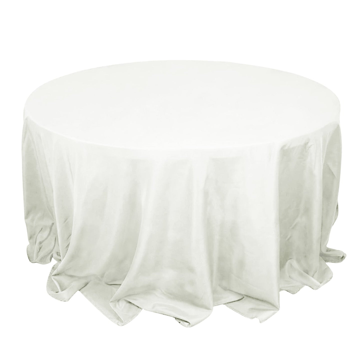 Fire Retardant Premium Polyester 132" Round Tablecloth Ivory - High-Performance Seamless Table Cover