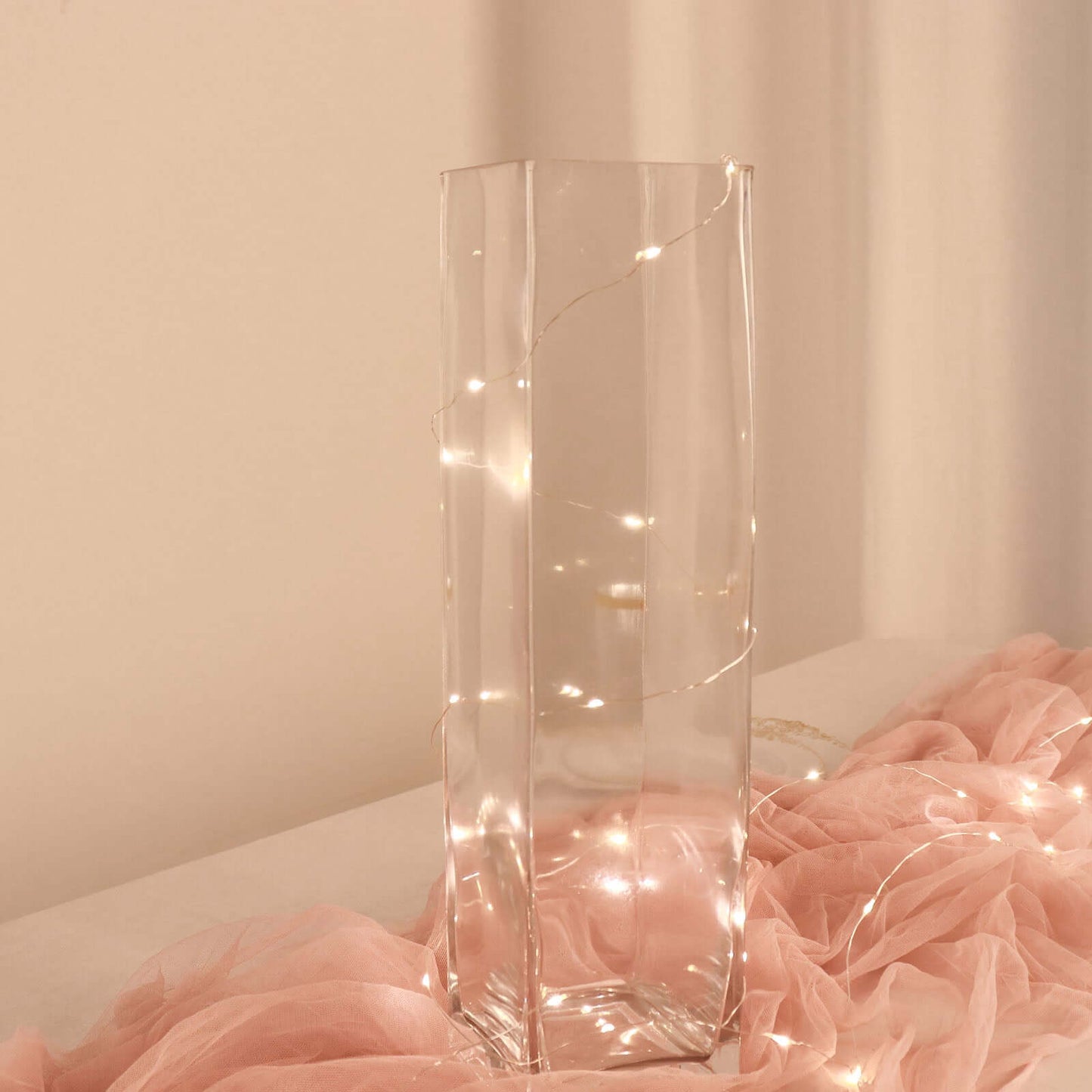 6-Pack Glass Cylinder Vases Square Clear - Durable Heavy Duty Floral Centerpieces for Weddings 16"