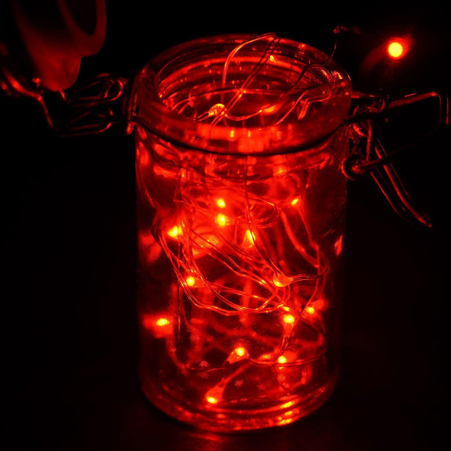 20 LED Micro Fairy String Lights Starry Bright Design Red - Battery Operated Party Accent 90"