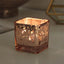 12-Pack Mercury Glass Candle Holders Rose Gold with Speckled Design - Square Votive Tealight Holders 2"