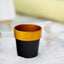3-Pack Flower Plant Pots Small Design Black with Gold Rim - Plastic Indoor Decorative Planters 3"