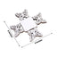 50-Pack Mini Paper Truffle Cup Liners Butterfly Square Design Metallic Silver - 225GSM Cupcake Tray Wrappers 4"