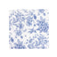 5 Pack Polyester 20"x20" Dinner Napkins White with Blue French Toile Pattern - Reusable Floral Cloth Napkins