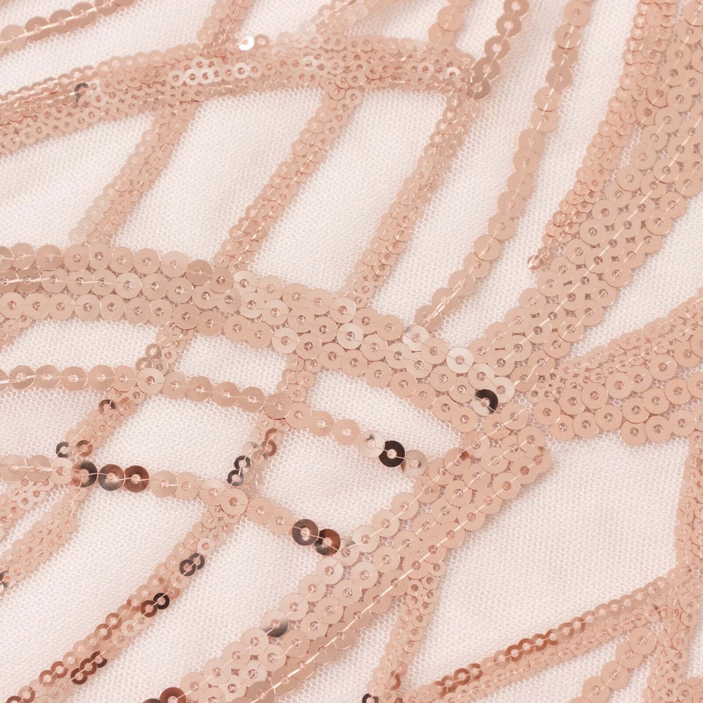 Mesh 72"x72" Table Overlay Square Tablecloth Blush - Wave Embroidered Sequins Table Topper