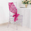 5 Pack Chair Sashes with Wave Embroidered Sequins Fuchsia/Silver 6"x88"
