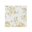 50-Pack Paper Cocktail Napkins with French Toile Floral Pattern White/Gold - Soft 2 Ply Beverage Napkins for Events