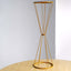 Dual Cone Reversible Flower Stand Gold Metal Geometric Pedestal - Wedding Centerpiece 27"