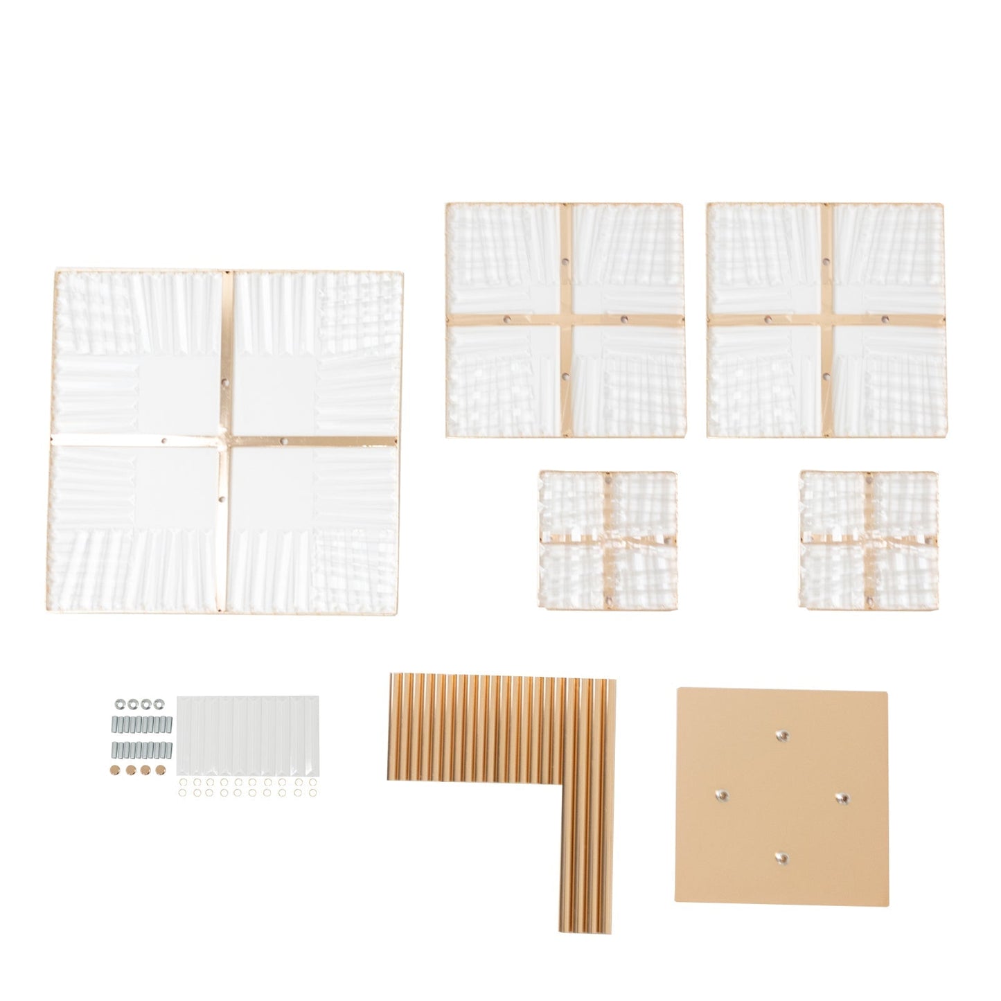 40" Crystal Pendant Table Centerpiece in 5-Tier Gold, Square Flower Stand Metal Vase Chandelier with Hanging Crystals