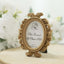 4-Pack Picture Frames Gold Resin Decorative Baroque Oval Design - Beaded Place Card Holders & Party Favors 4"