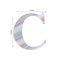 4 Pack 5" Iridescent Alphabet Stickers Banner, Customizable Stick on Letters - C