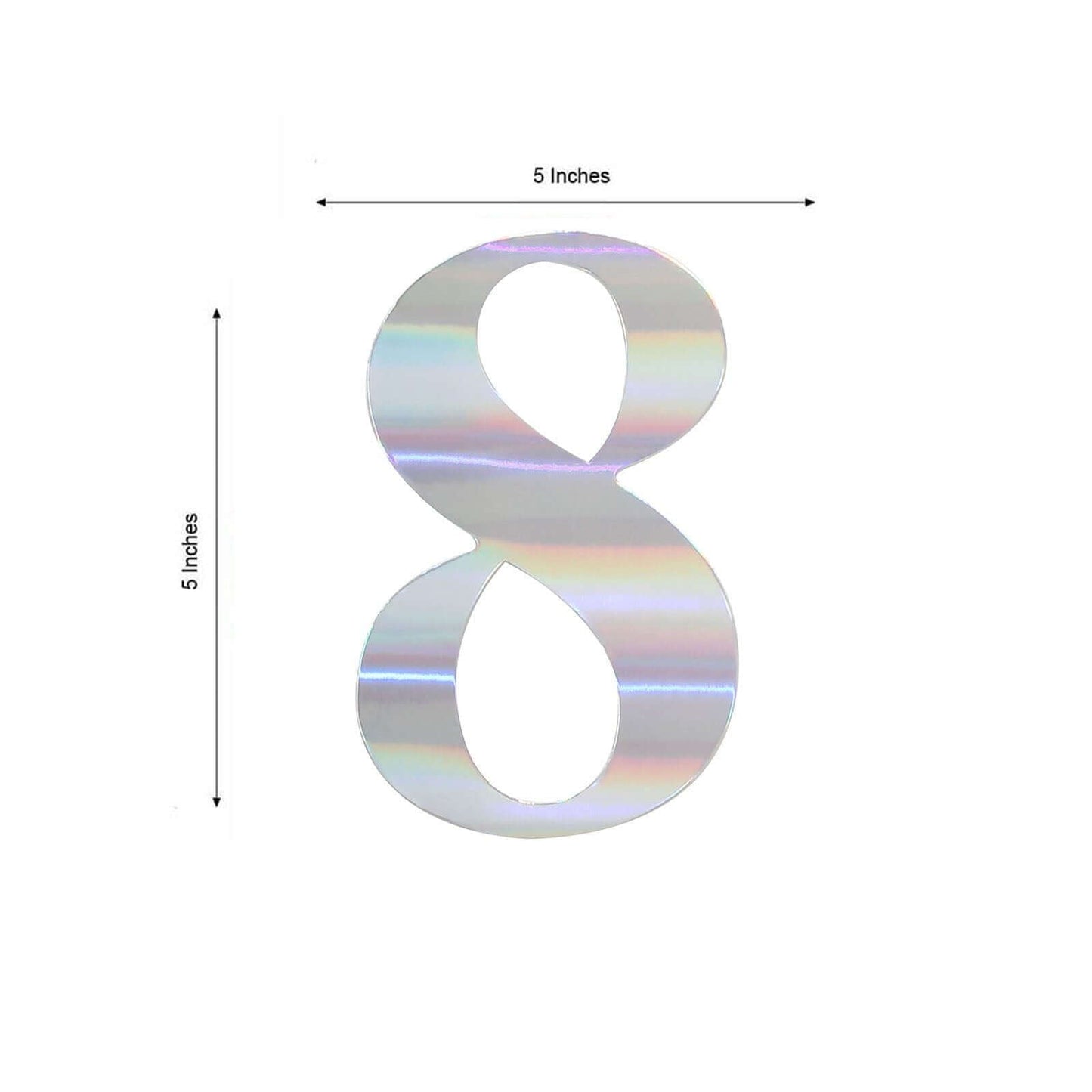 4-Pack Stickers Banner Custom 0-9 Number "8" Design Iridescent - Milestone Age and Date Stick-On Numbers 5"