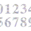 4-Pack Stickers Banner Custom 0-9 Number "7" Design Iridescent - Milestone Age and Date Stick-On Numbers 5"