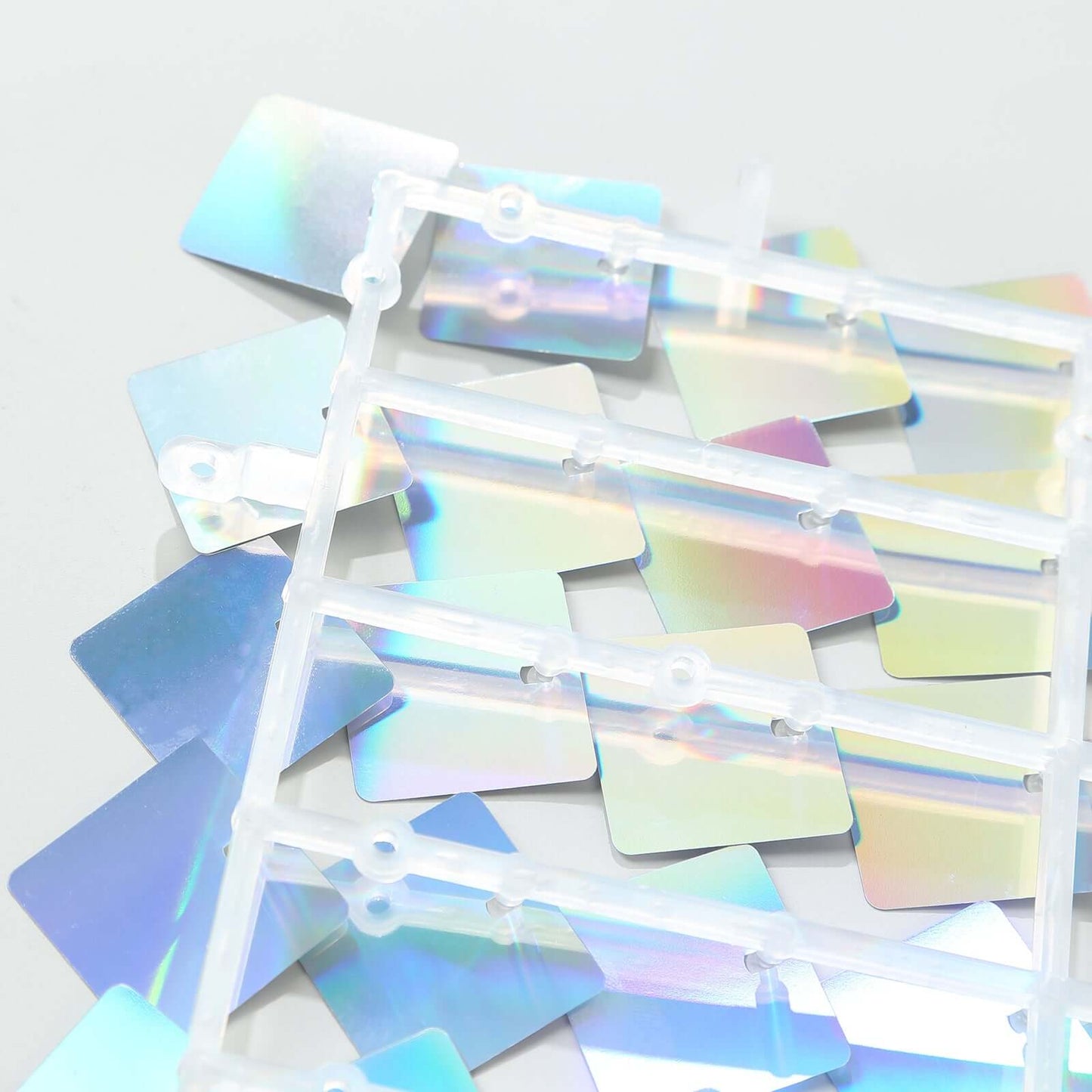 Disco Theme Iridescent Blue Square Sequin Shimmer Wall Party Photo Backdrop, 24sq.ft Active Spangle Wall Art DÃ©cor Panels - 24 Panels