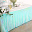 Metallic Foil Fringe Table Skirt Iridescent Blue with Self Adhesive Backing - Durable Tinsel Skirt for Parties 30"x9ft