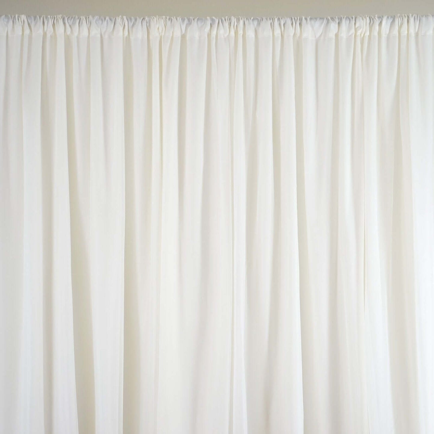 Ivory Chiffon Polyester Event Curtain Drapes, Dual Layer Divider Backdrop Event Panels with Rod Pockets - 20ftx10ft - Linen Luxes