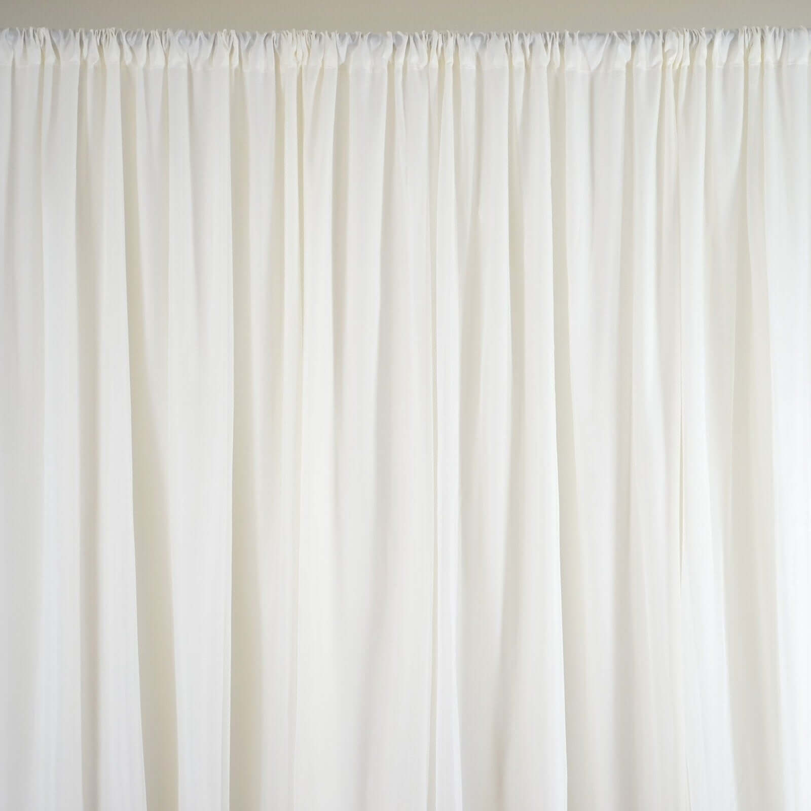 Ivory Chiffon Polyester Event Curtain Drapes, Dual Layer Divider Backdrop Event Panels with Rod Pockets - 20ftx10ft - Linen Luxes