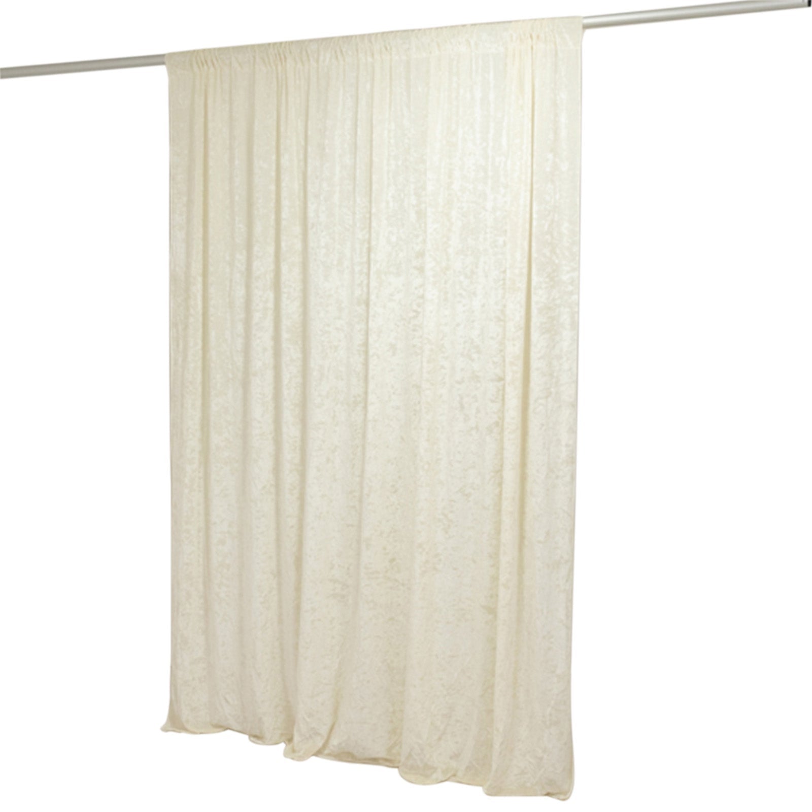 Ivory Crushed Velvet Backdrop Curtain â€“ 8ft x 8ft Event Drape with Rod Pocket, Privacy Panel for Photo Booths & Events - Linen Luxes