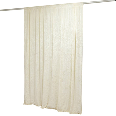 Ivory Crushed Velvet Backdrop Curtain â€“ 8ft x 8ft Event Drape with Rod Pocket, Privacy Panel for Photo Booths & Events - Linen Luxes