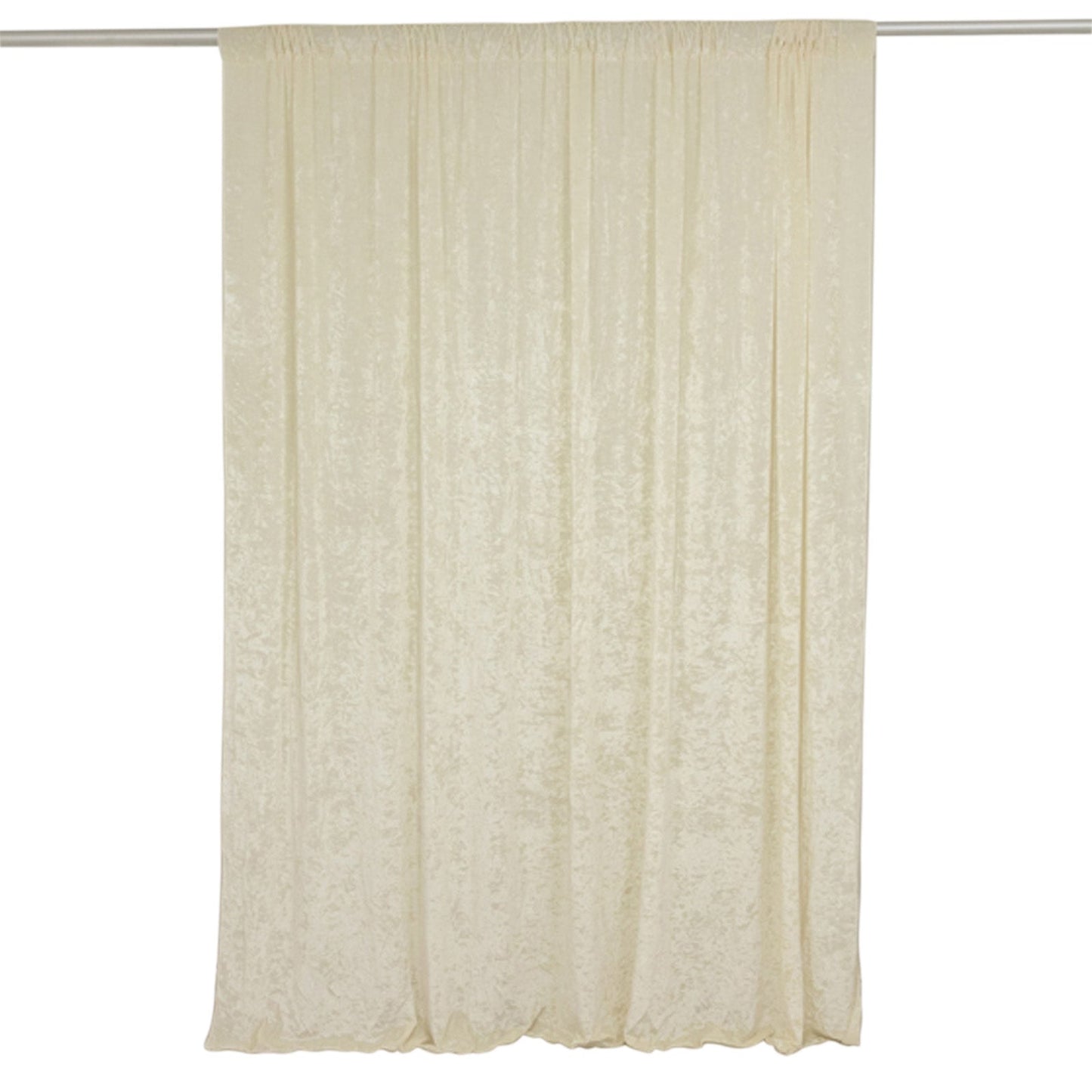 Ivory Crushed Velvet Backdrop Curtain â€“ 8ft x 8ft Event Drape with Rod Pocket, Privacy Panel for Photo Booths & Events - Linen Luxes