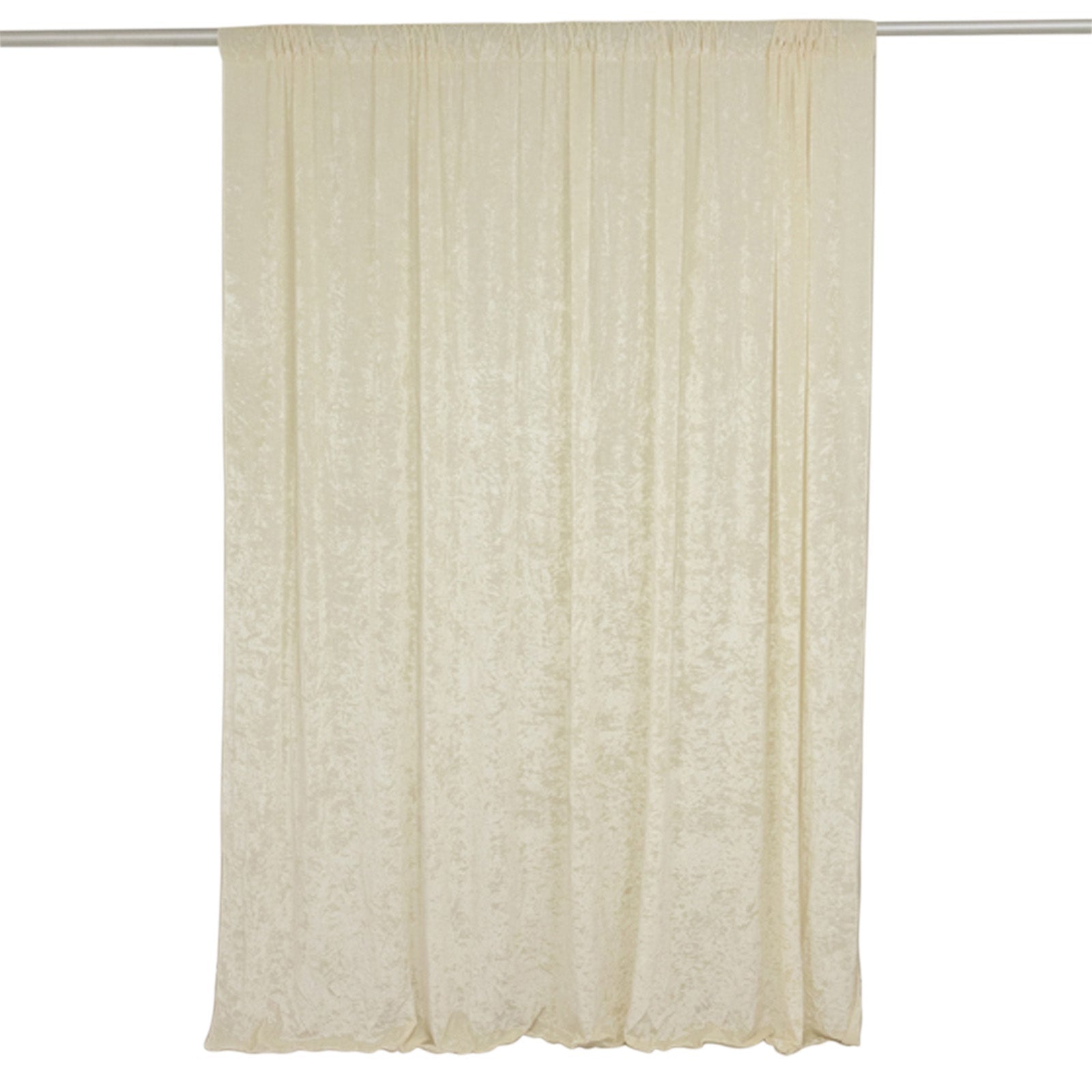 Ivory Crushed Velvet Backdrop Curtain â€“ 8ft x 8ft Event Drape with Rod Pocket, Privacy Panel for Photo Booths & Events - Linen Luxes
