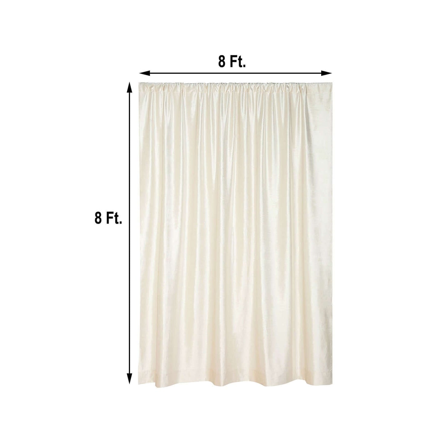 Ivory Crushed Velvet Backdrop Curtain â€“ 8ft x 8ft Event Drape with Rod Pocket, Privacy Panel for Photo Booths & Events - Linen Luxes