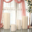 32" Ivory Cylinder Display Column Stand, Pillar Pedestal Stand With Top Plate