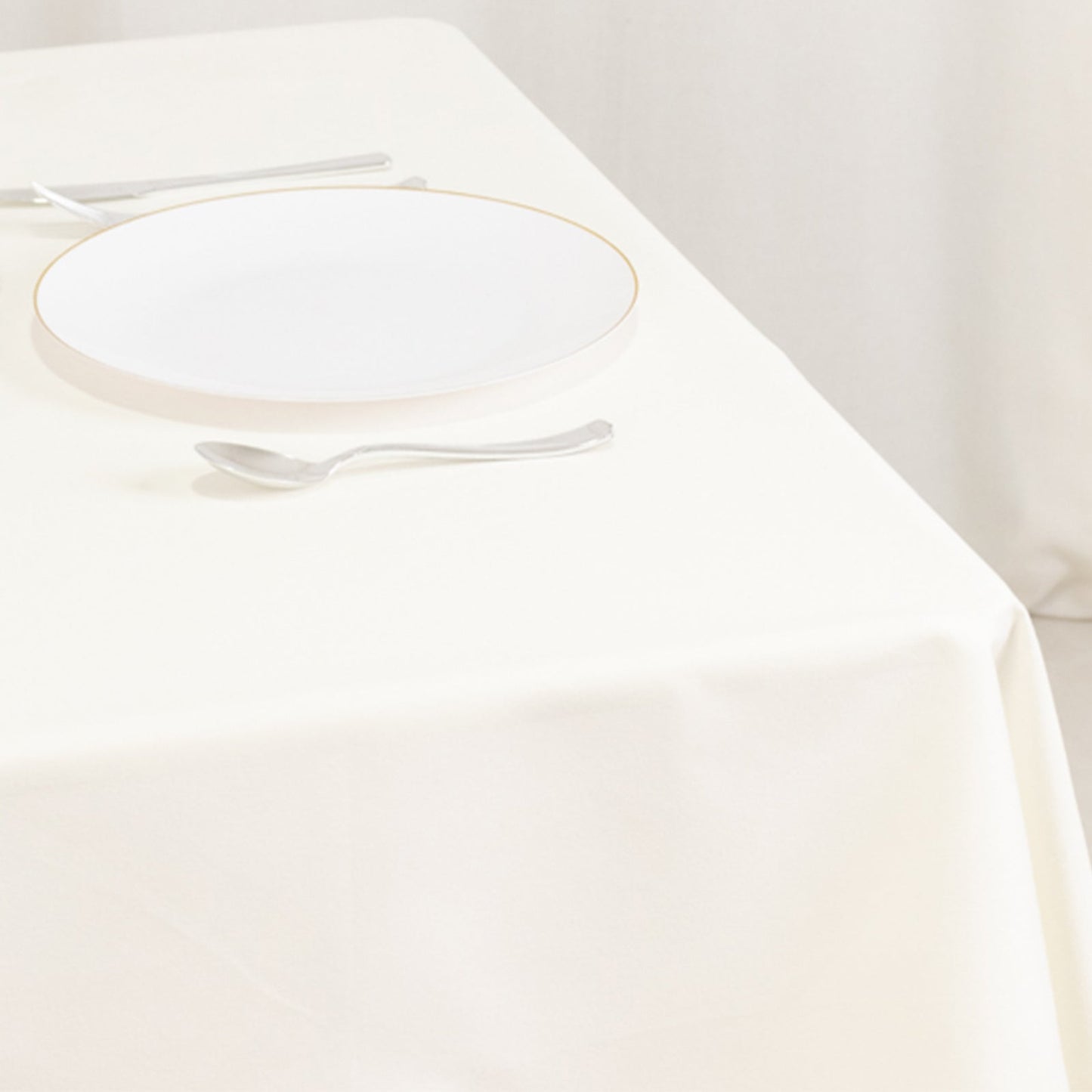 Cotton Blend 54"x54" Table Overlay Square Tablecloth Ivory - Wrinkle-Resistant Table Topper