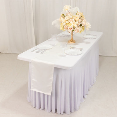 Lamour Satin 12"x108" Table Runner Ivory - Smooth & Lustrous Finish